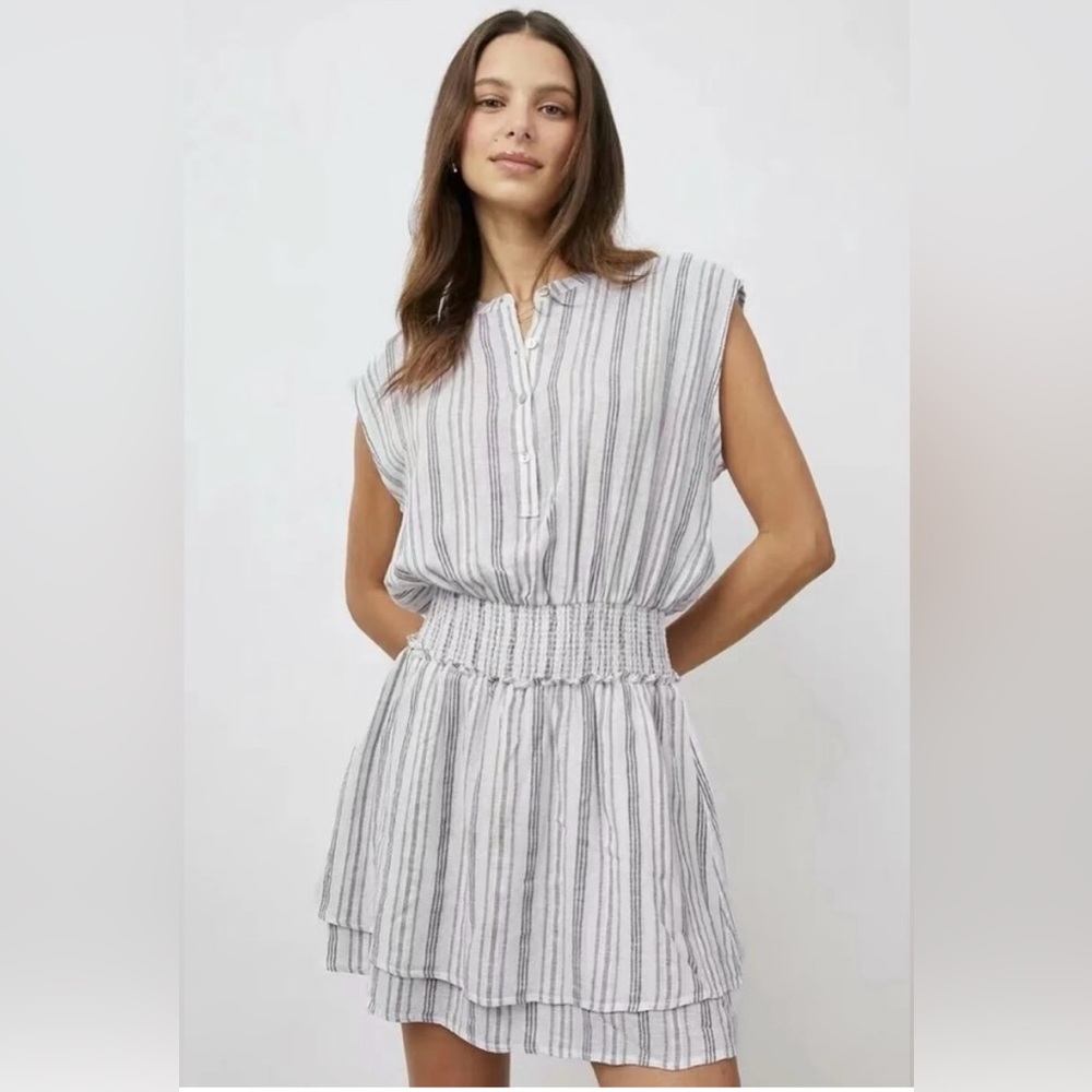 Rails Striped Mini Dress in White and Blue